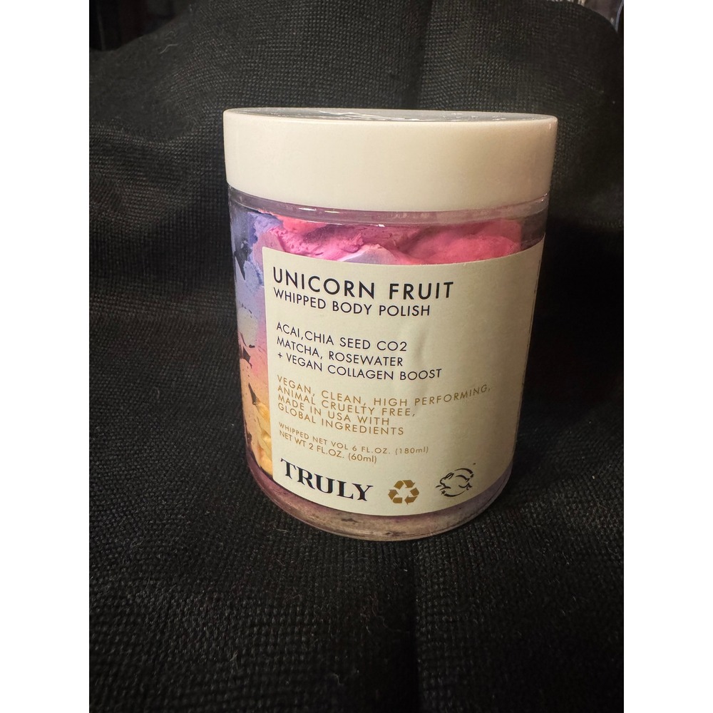 Truly Beauty Unicorn Fruit Whipped Body Polish 2oz Vegan Collagen Acai Matcha